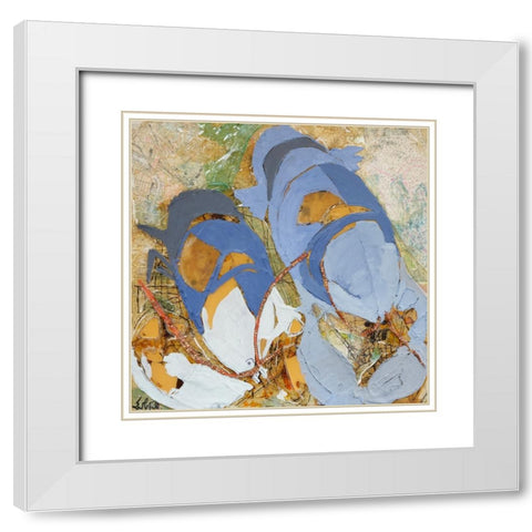 Blue Lobsters White Modern Wood Framed Art Print with Double Matting by Ferrell, Erin McGee