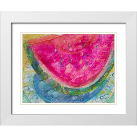 Watermelon III White Modern Wood Framed Art Print with Double Matting by Ferrell, Erin McGee
