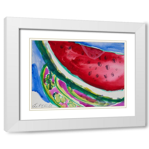 Watermelon VI White Modern Wood Framed Art Print with Double Matting by Ferrell, Erin McGee