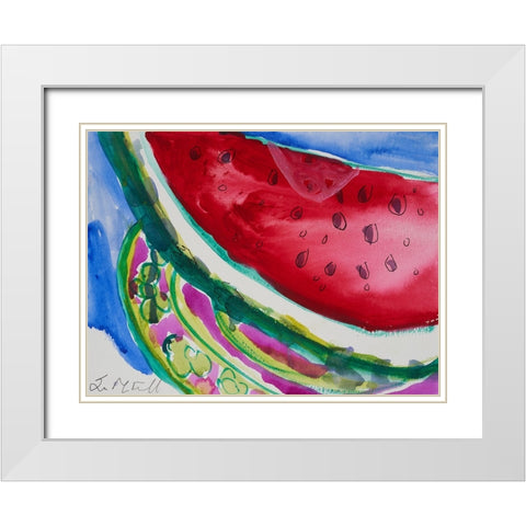 Watermelon VI White Modern Wood Framed Art Print with Double Matting by Ferrell, Erin McGee