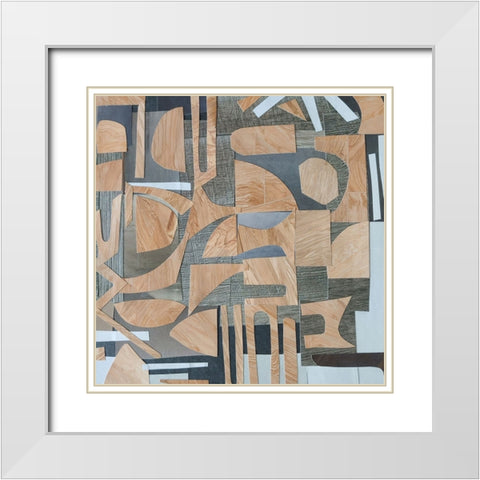 Mombasa Village I White Modern Wood Framed Art Print with Double Matting by Good, Coco