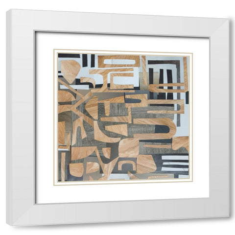 Mombasa Village II White Modern Wood Framed Art Print with Double Matting by Good, Coco