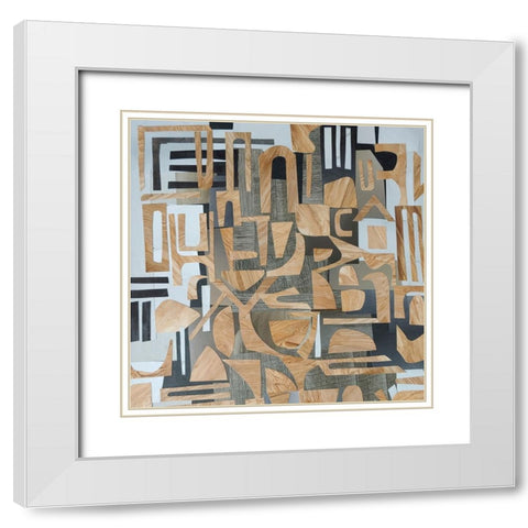 Mombasa Village III White Modern Wood Framed Art Print with Double Matting by Good, Coco