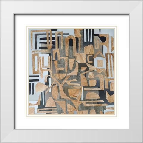 Mombasa Village III White Modern Wood Framed Art Print with Double Matting by Good, Coco