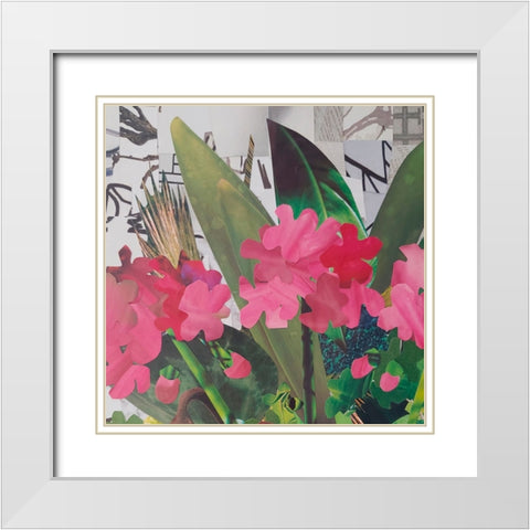 Poolside Geraniums  I White Modern Wood Framed Art Print with Double Matting by Good, Coco