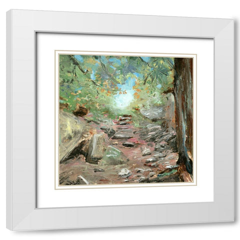 Trail in Woods White Modern Wood Framed Art Print with Double Matting by Iafrate, Sandra