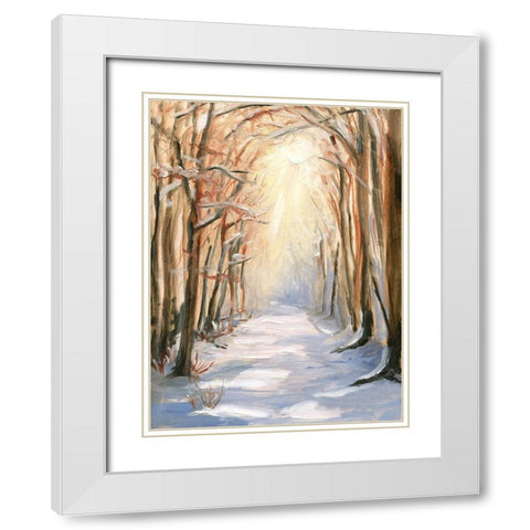 Path in Winter White Modern Wood Framed Art Print with Double Matting by Iafrate, Sandra