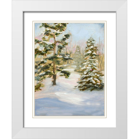 Trees in Winter White Modern Wood Framed Art Print with Double Matting by Iafrate, Sandra