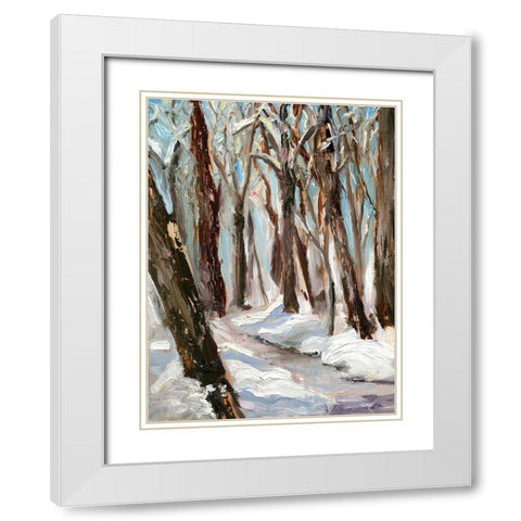 Woods in Winter White Modern Wood Framed Art Print with Double Matting by Iafrate, Sandra