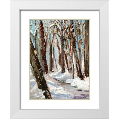 Woods in Winter White Modern Wood Framed Art Print with Double Matting by Iafrate, Sandra