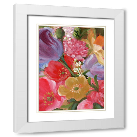 Yellow and Violet Flowers II White Modern Wood Framed Art Print with Double Matting by Iafrate, Sandra