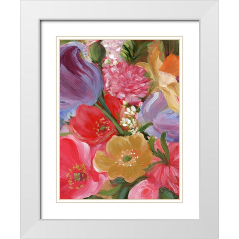 Yellow and Violet Flowers II White Modern Wood Framed Art Print with Double Matting by Iafrate, Sandra