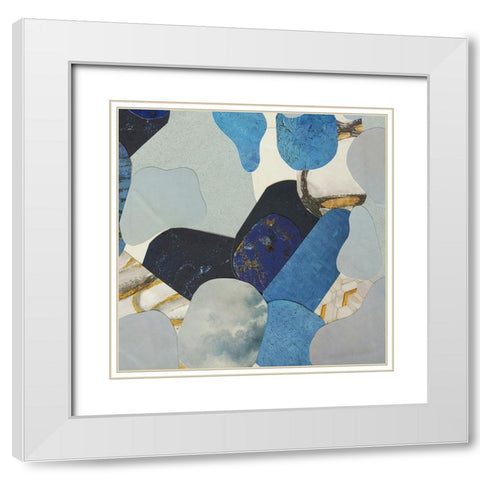 Blue Monsoon I White Modern Wood Framed Art Print with Double Matting by Good, Coco