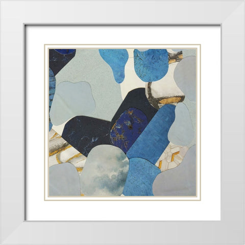 Blue Monsoon I White Modern Wood Framed Art Print with Double Matting by Good, Coco