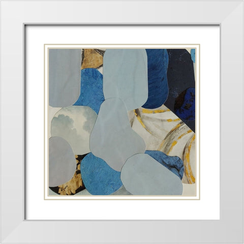 Blue Monsoon II White Modern Wood Framed Art Print with Double Matting by Good, Coco