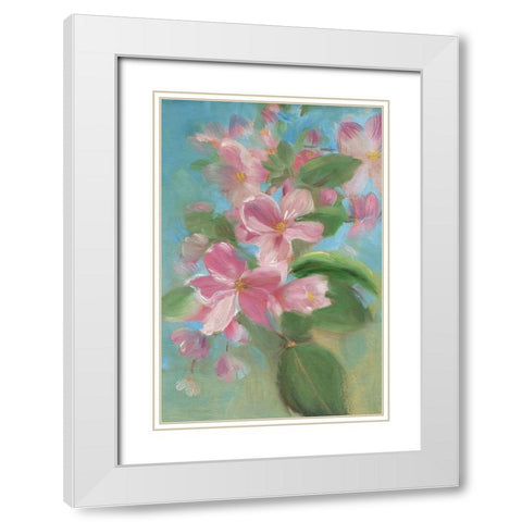 Sweeping Florals White Modern Wood Framed Art Print with Double Matting by Iafrate, Sandra