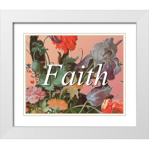 Faith Flowers White Modern Wood Framed Art Print with Double Matting by Iafrate, Sandra