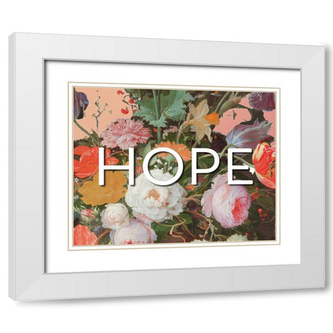 Hope Flowers White Modern Wood Framed Art Print with Double Matting by Iafrate, Sandra