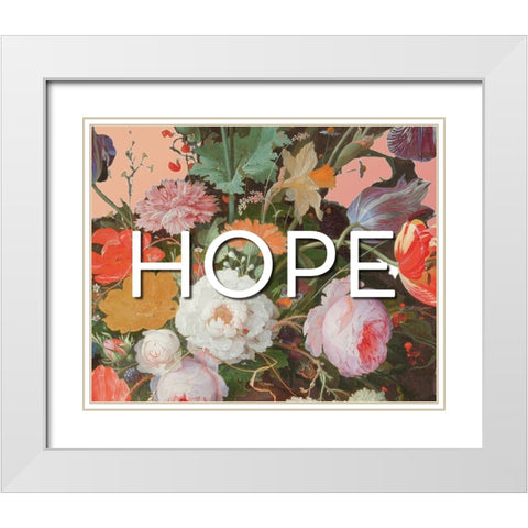 Hope Flowers White Modern Wood Framed Art Print with Double Matting by Iafrate, Sandra