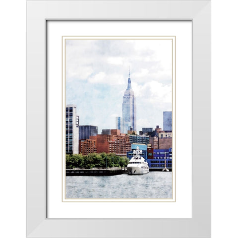 NYC ESB Day White Modern Wood Framed Art Print with Double Matting by Pica, Jeff