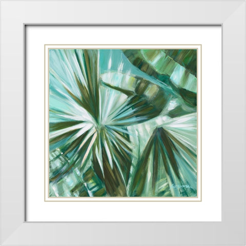 Verde Jungle White Modern Wood Framed Art Print with Double Matting by Wilkins, Suzanne