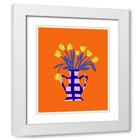 The Daily Tulip I White Modern Wood Framed Art Print with Double Matting by Sizemore, Natalie