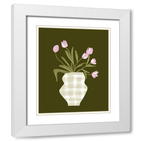 The Daily Tulip III White Modern Wood Framed Art Print with Double Matting by Sizemore, Natalie