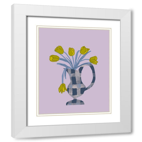 The Daily Tulip IV White Modern Wood Framed Art Print with Double Matting by Sizemore, Natalie