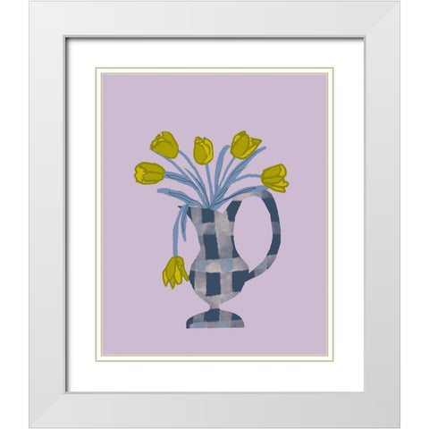 The Daily Tulip IV White Modern Wood Framed Art Print with Double Matting by Sizemore, Natalie