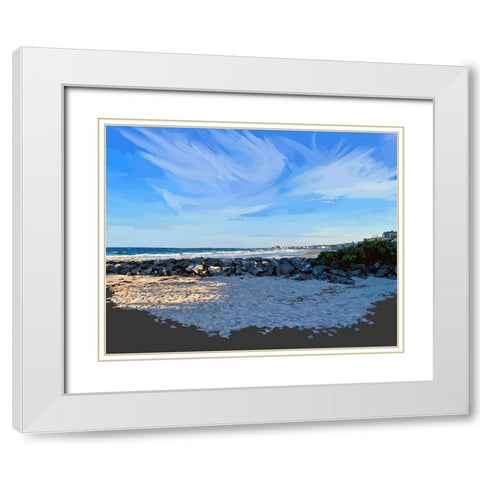 A Day on the Coast White Modern Wood Framed Art Print with Double Matting by Kalina, Emily