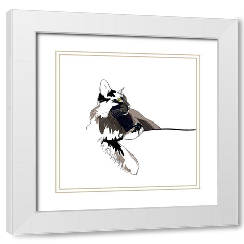 Asher I White Modern Wood Framed Art Print with Double Matting by Kalina, Emily