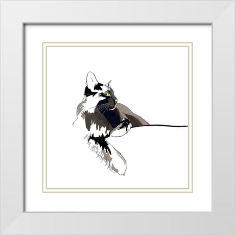 Asher I White Modern Wood Framed Art Print with Double Matting by Kalina, Emily