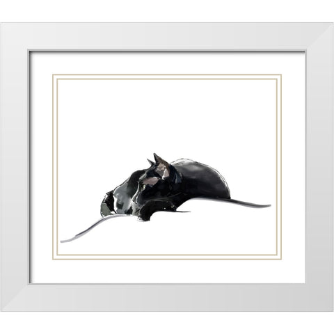 Asher III White Modern Wood Framed Art Print with Double Matting by Kalina, Emily