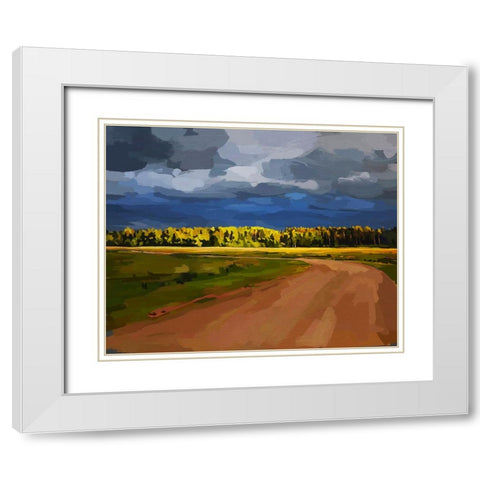 Landscape Drama White Modern Wood Framed Art Print with Double Matting by Kalina, Emily