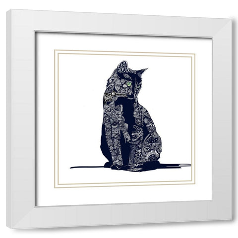 Zentangle I White Modern Wood Framed Art Print with Double Matting by Kalina, Emily