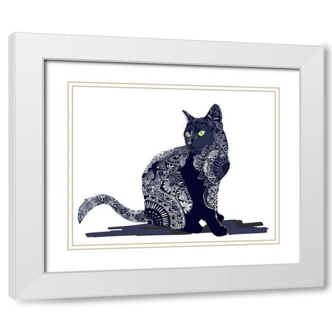 Zentangle II White Modern Wood Framed Art Print with Double Matting by Kalina, Emily