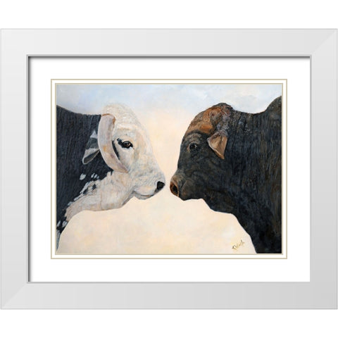 Eye to Eye White Modern Wood Framed Art Print with Double Matting by Winkler, Kathy