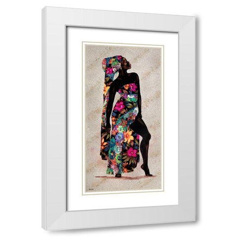 Her Beauty I White Modern Wood Framed Art Print with Double Matting by Saunders, Alonzo