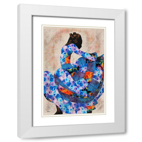 Her Beauty II White Modern Wood Framed Art Print with Double Matting by Saunders, Alonzo