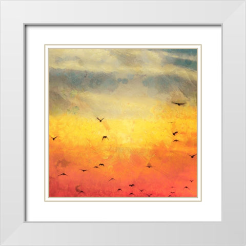 Morning Flight II White Modern Wood Framed Art Print with Double Matting by Saunders, Alonzo