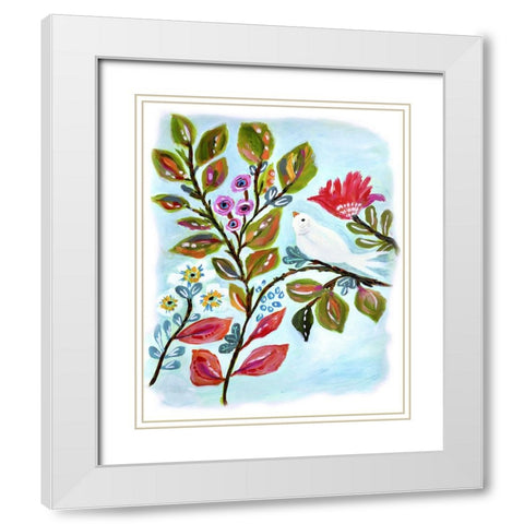 A Sweet Bird II White Modern Wood Framed Art Print with Double Matting by Fields, Karen
