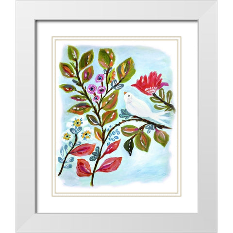 A Sweet Bird II White Modern Wood Framed Art Print with Double Matting by Fields, Karen