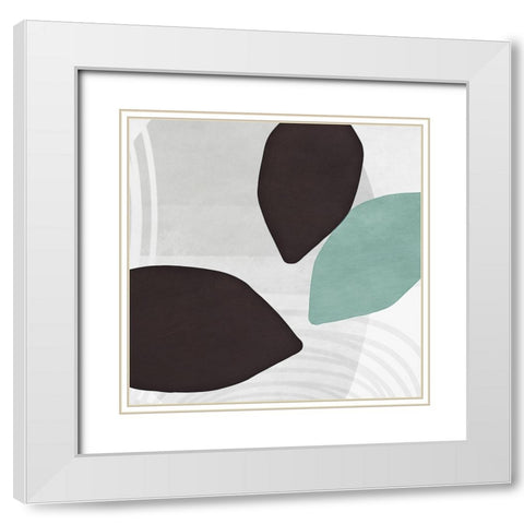 Shapes n Lines Abstract  I White Modern Wood Framed Art Print with Double Matting by Aldridge, Ashley