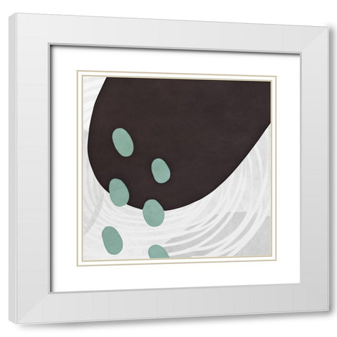 Shapes n Lines Abstract  II White Modern Wood Framed Art Print with Double Matting by Aldridge, Ashley