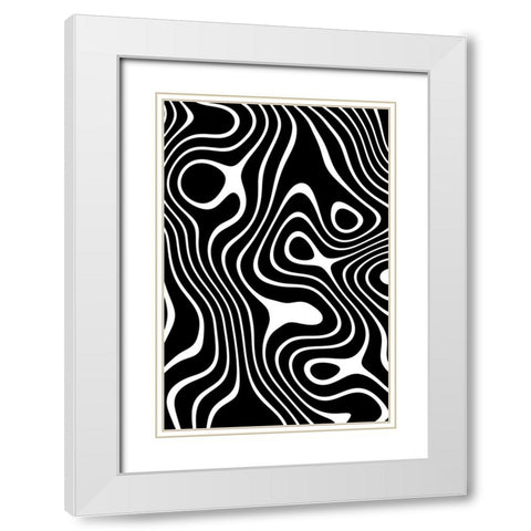 Retro Black And White I White Modern Wood Framed Art Print with Double Matting by Haase, Andrea