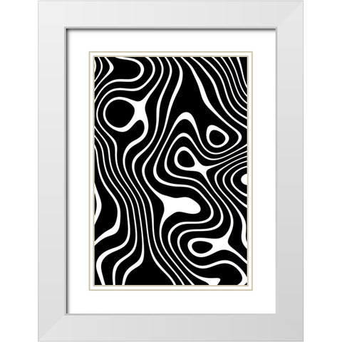 Retro Black And White I White Modern Wood Framed Art Print with Double Matting by Haase, Andrea