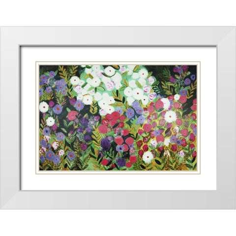 A Midnight Garden II White Modern Wood Framed Art Print with Double Matting by Hampe, Shelley