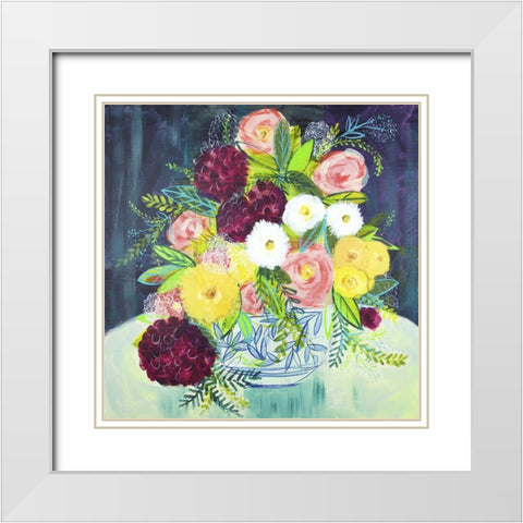 Poetic Arrangement I White Modern Wood Framed Art Print with Double Matting by Hampe, Shelley