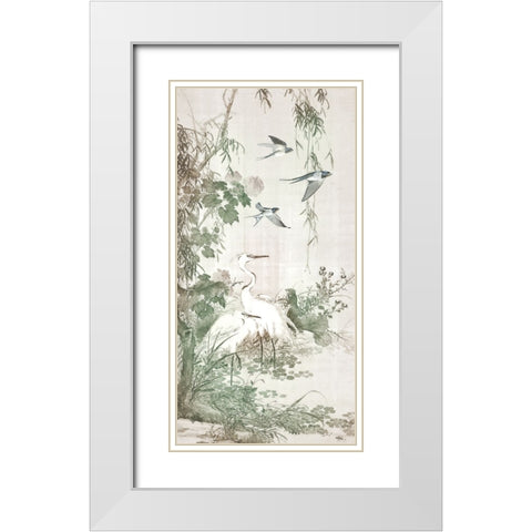Chinoiserie Panel II White Modern Wood Framed Art Print with Double Matting by Hunziker, Steve