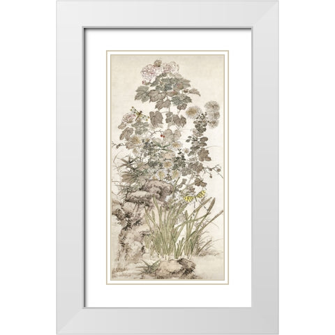 Chinoiserie Panel III White Modern Wood Framed Art Print with Double Matting by Hunziker, Steve